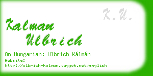kalman ulbrich business card